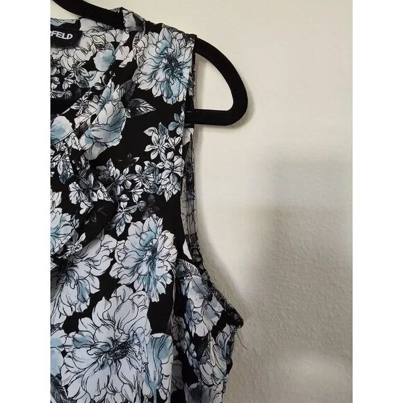 STICH FIX  KARL LAGERFELD PARIS Sakeri Ruffle Detail Blouse XL | Black - Picture 4 of 10